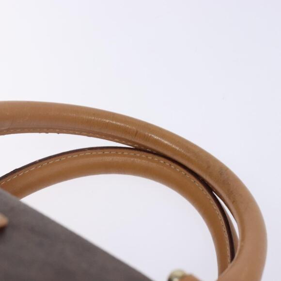 CELINE Macadam Canvas Hand Bag Pvc Leather Brown Gold - Picture 8 of 12